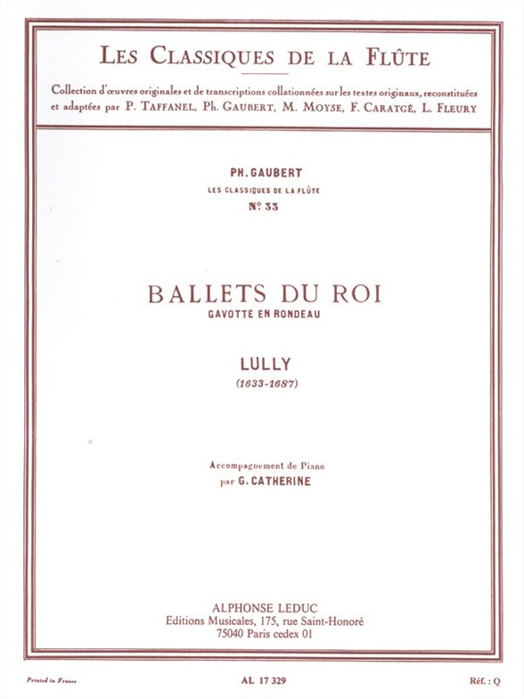Ballets du Roi Gavotte en Rondeau: "Les Classiques de la Flûte" nº 33, Flute et Piano