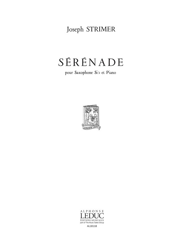 Sérénade, saxophone tenor et piano. 9790046181184