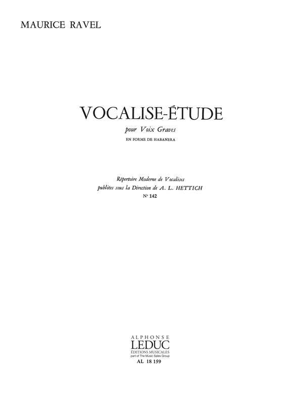 Vocalise-Étude en forme de Habanera, Low Voice. 9790046181597