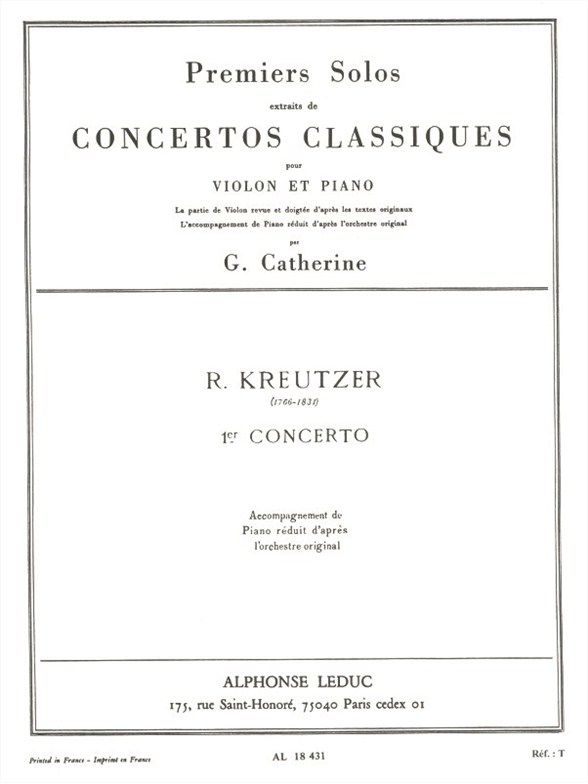 Premiers Solos Concertos Classiques: Concerto no. 1, violon et piano