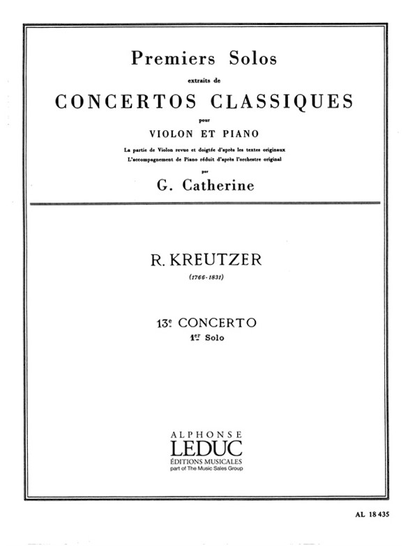 Premiers Solos Concertos Classiques: Concerto no. 13, violon et piano. 9790046184352