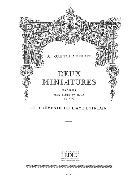 Suite miniature Op.145, No.7: Souvenir de l'ami lointain, Flute et Piano