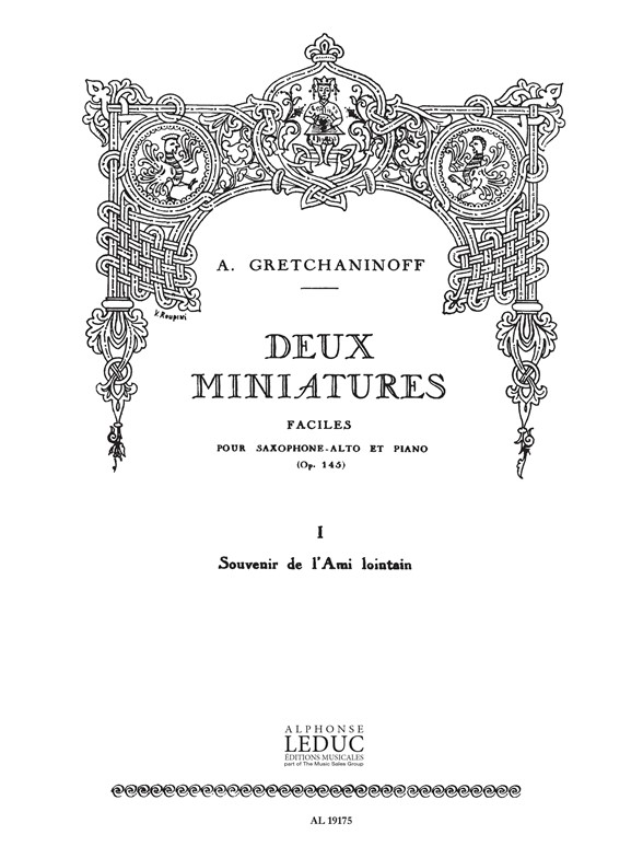 Deux Miniatures 1 Op.145, saxophone alto et piano. 