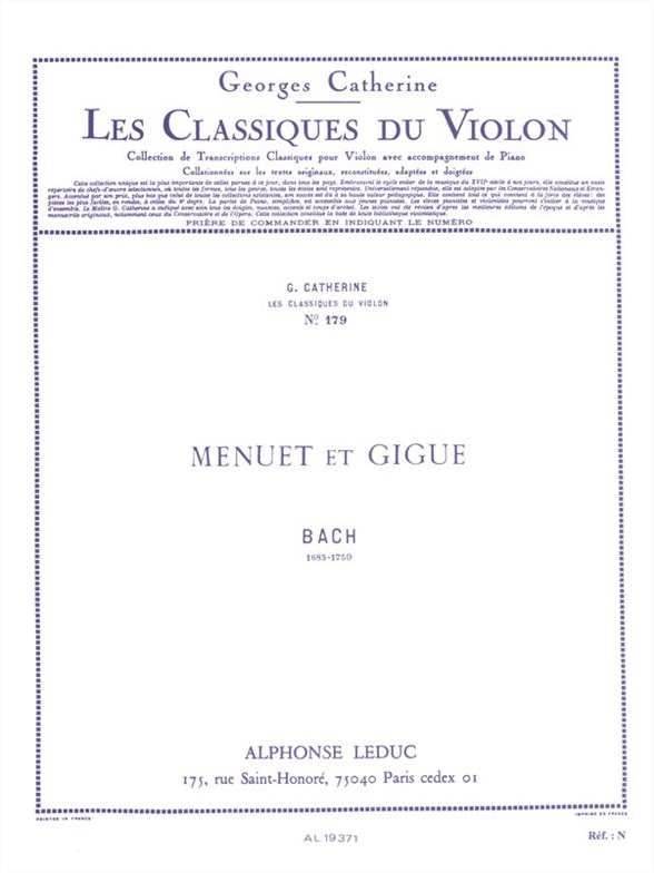 Menuet And Gigue, Violin. 9790046193712