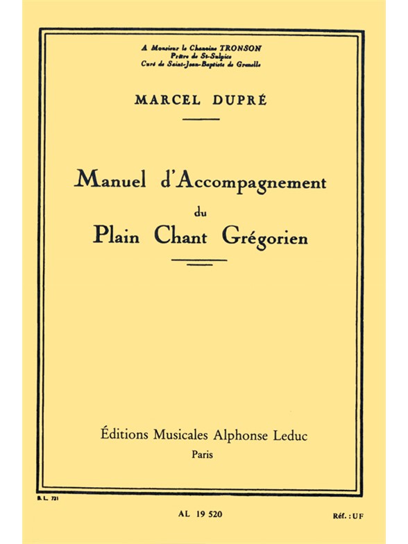 Manuel d'accompagnement du plain chant grégorien, orgue. 9790046195204