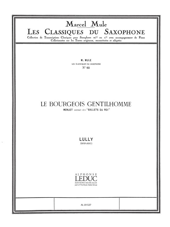 Menuet: Classiques No. 12, Alto Saxophone and String Orchestra, Score. 9790046195372