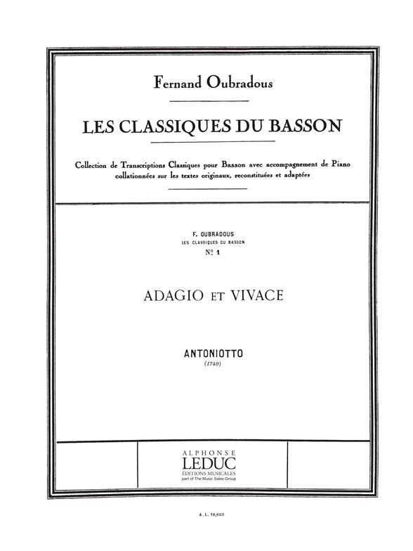 Adagio et Vivace, Basson et Piano. 9790046196201