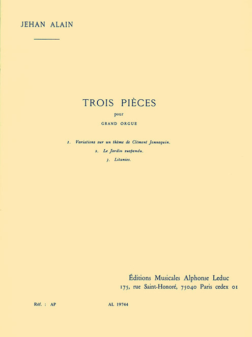 3 Pieces, Orgue