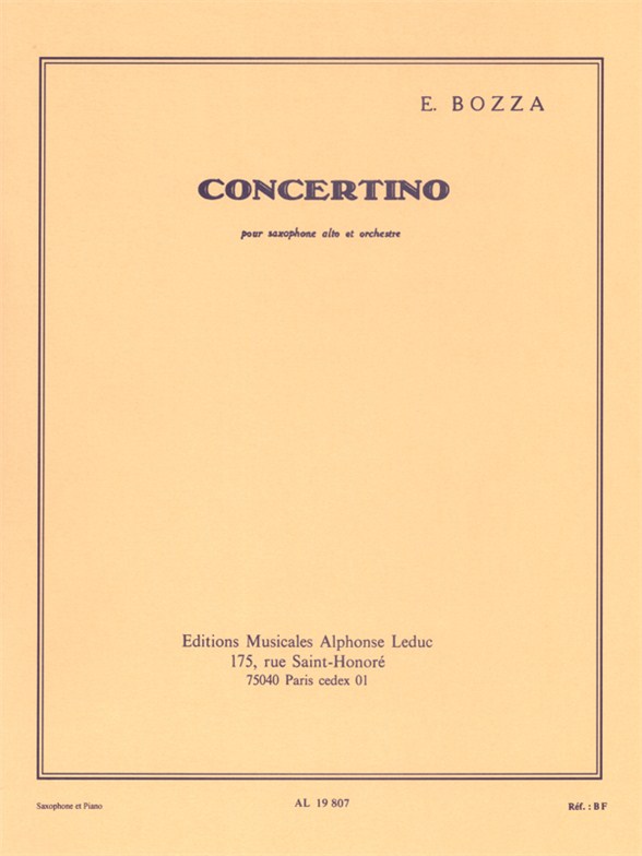 Concertino, Saxophone alto et Piano