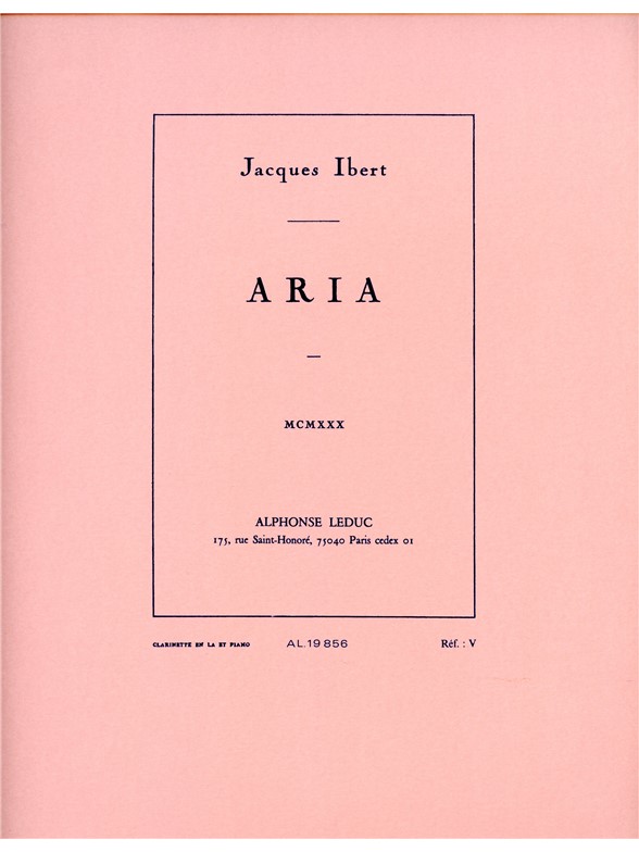 Aria, Clarinette et Piano