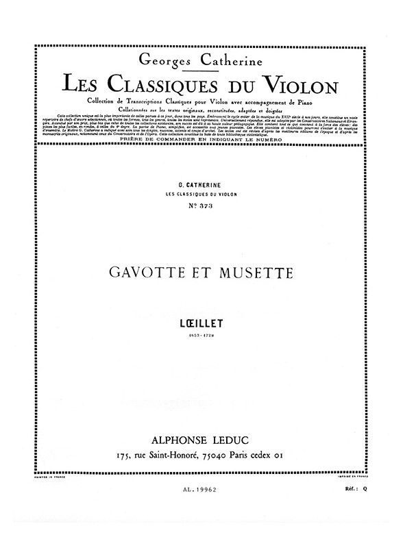 Gavotte et Musette: Classiques No. 373, Violon et Piano