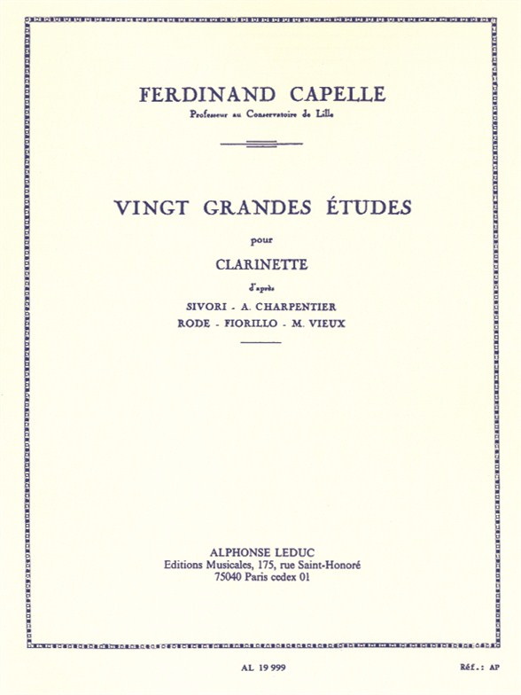 Vingt Grandes etudes, Clarinette