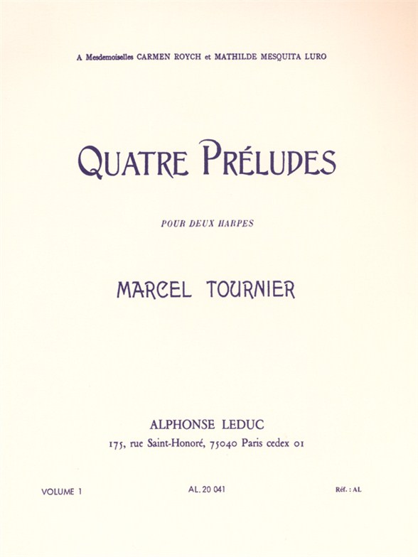 Quatre Préludes, Vol. 1: pour deux harpes. 9790046200410