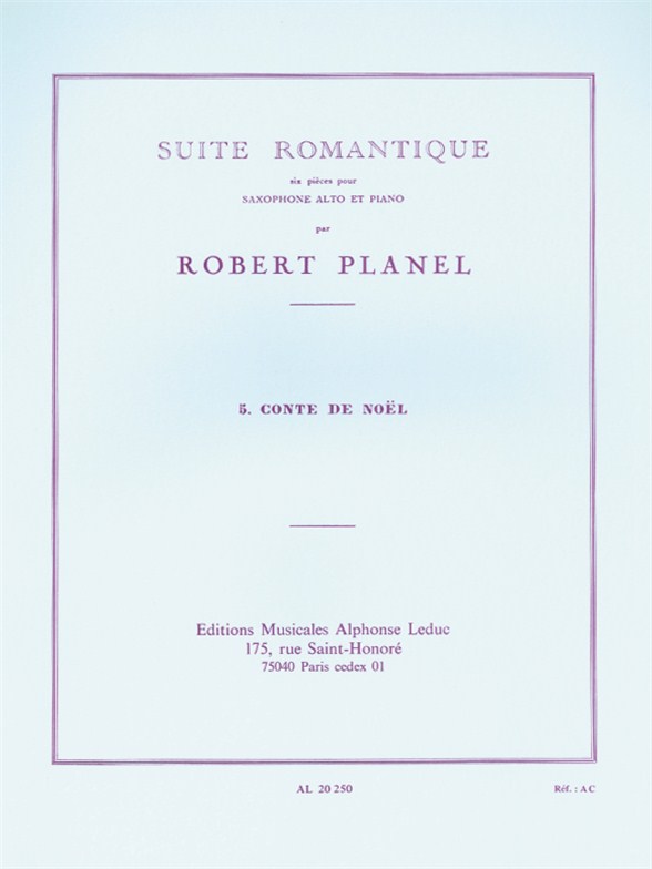 Suite romantique No.5: Berceuse du petit Sapin, E Flat Saxophone and Piano