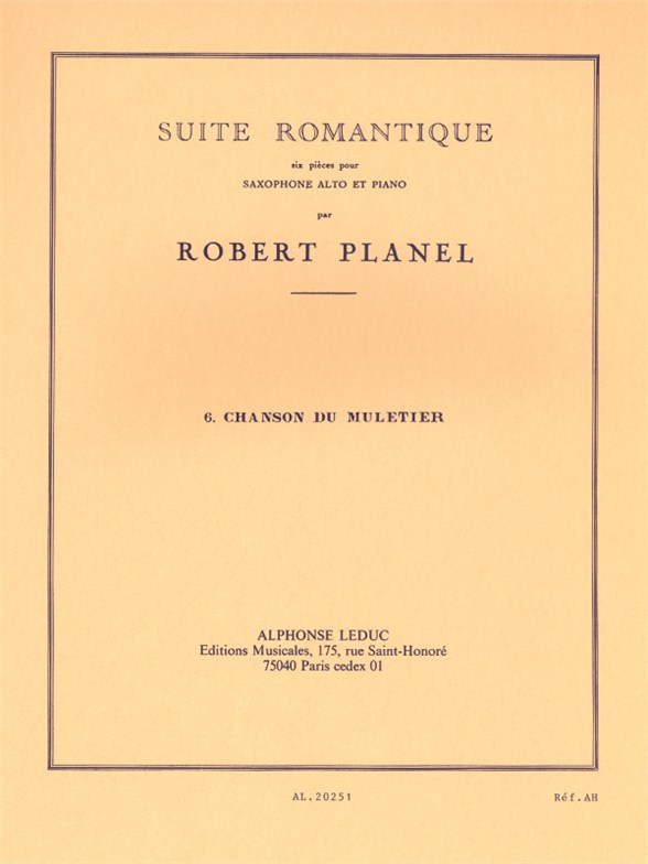 Suite Romantique 6: Song Of The Muleteer, Alto Saxophone and Piano