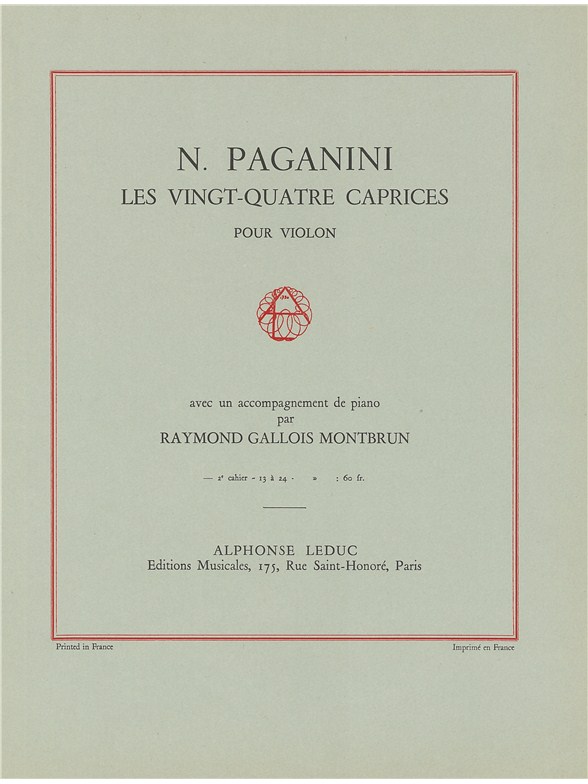 24 Caprices, Op.1, Vol. 2: Caprices 13 à 24, Violon et piano