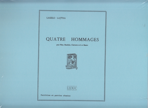 Quatre Hommages, Op. 42, pour flûte, hautbois, clarinette en La et Basson, partition et parties réunies. 9790046206252