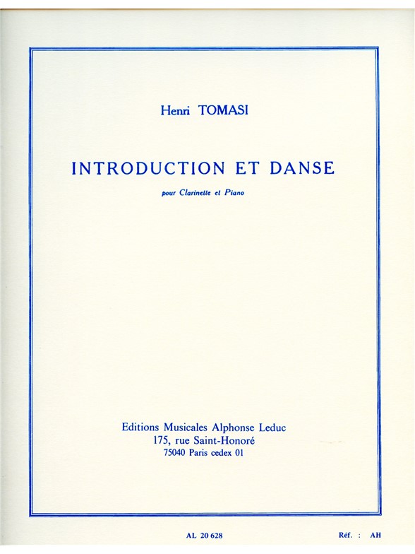 Introduction et danse, Clarinette et Piano