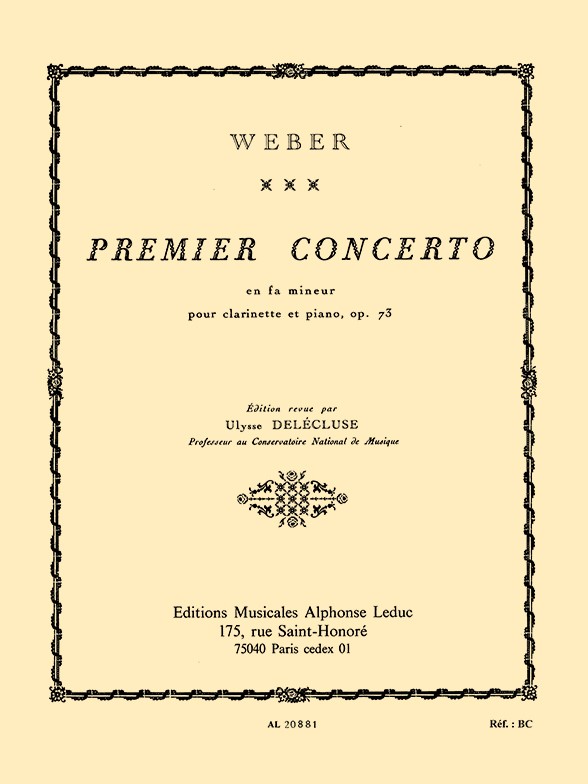 Concerto No.1 In F Minor, Clarinet and Piano