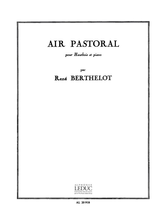 Air Pastoral, hautbois et piano. 9790046209185