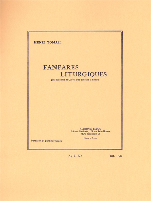 Fanfares Liturgiques, Brass Ensemble, Score and Parts. 9790046211232