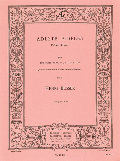 Adeste Fideles, Trumpet In C or B-Flat and Piano