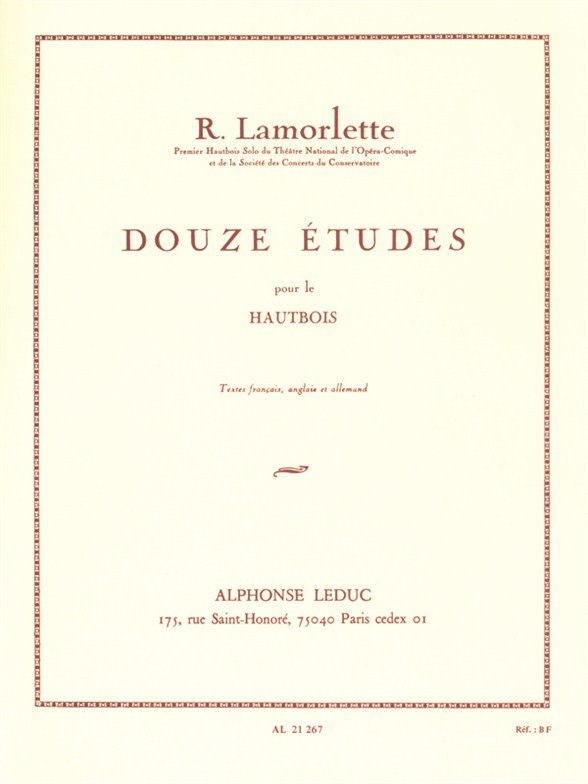 12 Études, hautbois