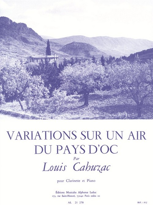 Variations sur un air du Pays d'Oc, Clarinette et Piano