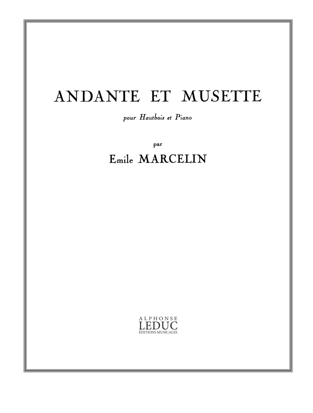 Andante et Musette, Hautbois et Piano