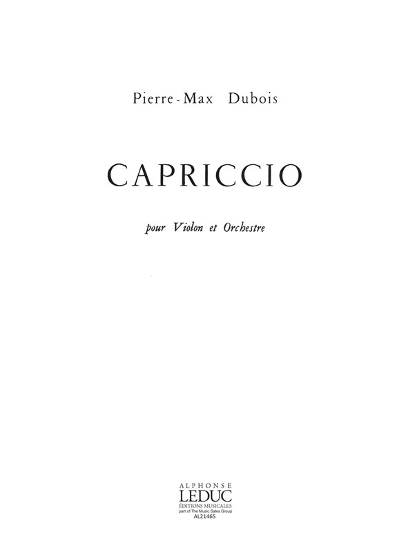 Capriccio, Violon et Piano. 9790046214653