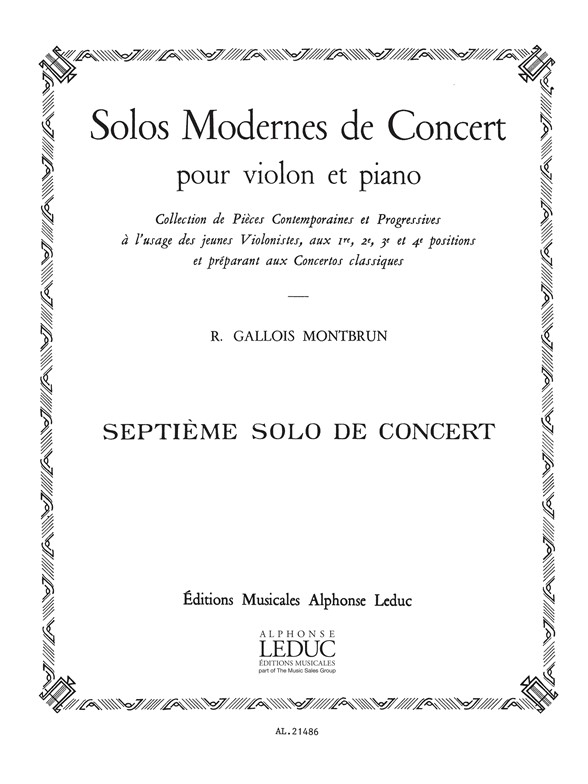 Solo de concert nº 7, violon et piano