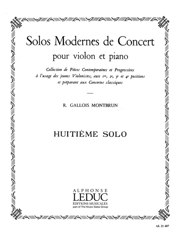 Solo de concert nº 8, violon et piano