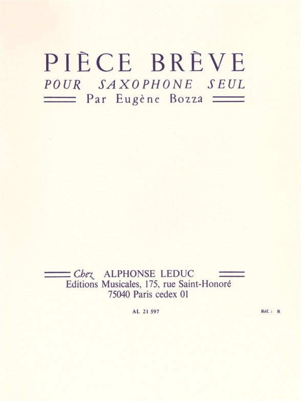 Pièce Brève, Saxophone