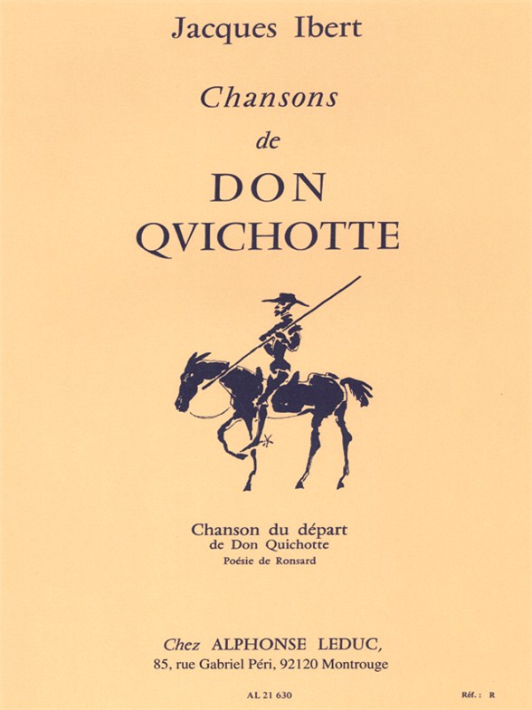 Chansons de Don Quichotte nº 1: Chanson du depart, Voix grave et Piano. 9790046216305