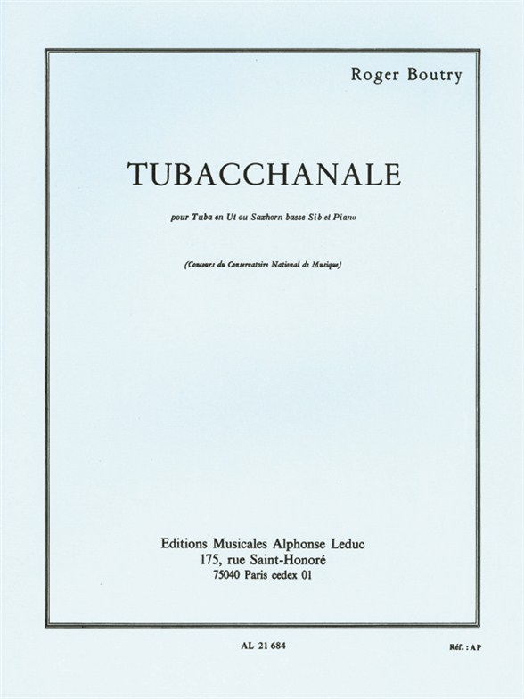 Tubacchanale, Tuba en Ut or Tenor Cor Sib et Piano. 9790046216848