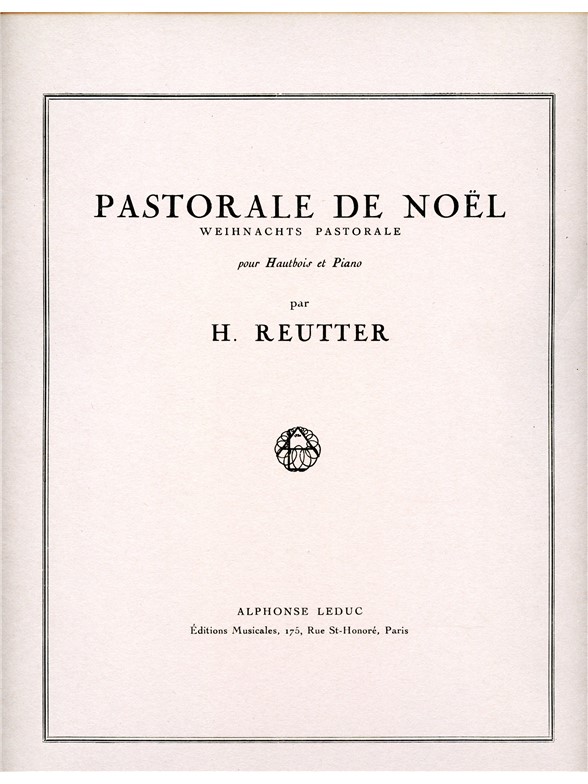 Pastorale de Noël, Hautbois et Piano. 9790046217487