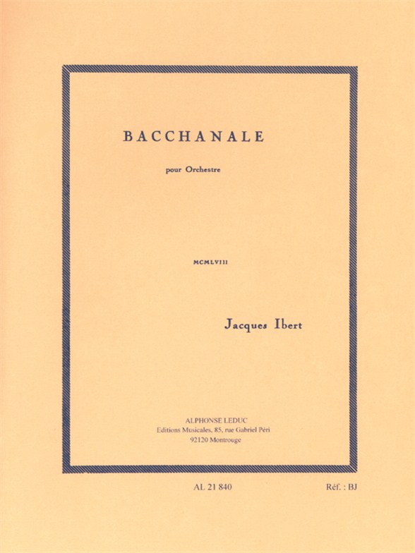 Bacchanale, Orchestre, Study Score