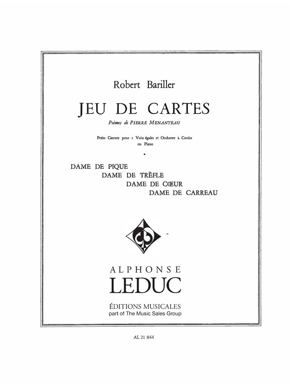 Jeux de cartes, pour 2 voix égales et piano