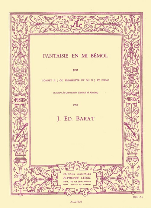 Fantasie en Mi bémol, pour Cornet Sib ou Trompette Ut ou Sib et Piano. 9790046219238 Fantasie en Mi bémol, pour Cornet Sib ou Trompette Ut ou Sib et Piano. 9790046219238