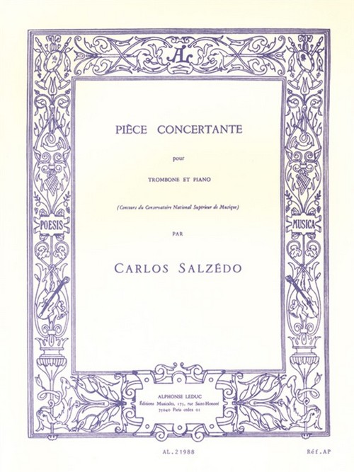 Pièce Concertante, Trombone et Piano. 9790046219887