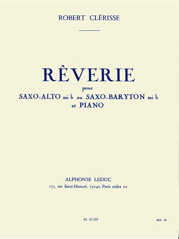 Reverie, Saxophone Sib et Piano. 9790046223358