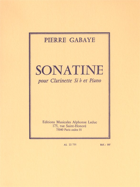 Sonatine, Clarinette et Piano. 9790046227318