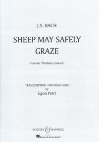 Sheep may safely BWV 208, Aria from the Birthday Cantata No. 208. Solo Piano