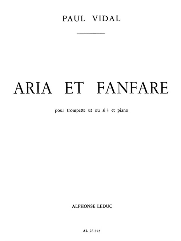 Aria et Fanfare, Trompette et Piano