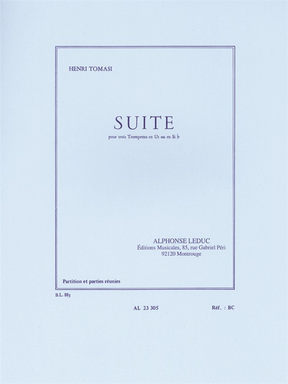 Suite pour trois trompettes, Score and Parts