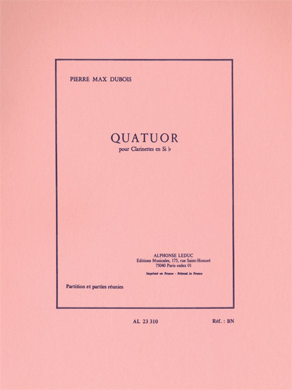 Quatuor, 4 Clarinettes, Score and Parts