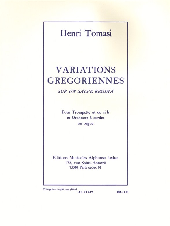 Variations grégoriennes sur un Salve Regina, Trompette. 9790046234378