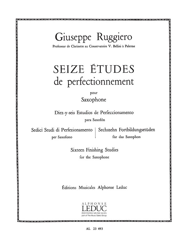 16 Études de perfectionnement, Saxophone. 9790046234934