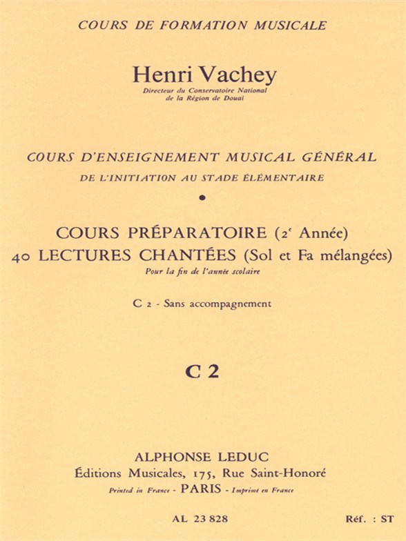 Cours préparatoire (2eme année): 40 lectures chantées (Sol et Fa mélangées)