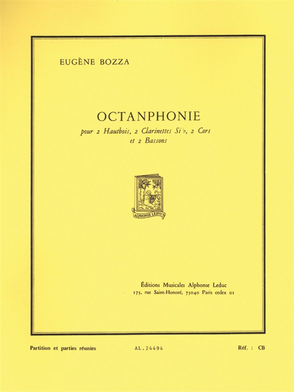 Octanphonie, pour 2 hautbois, 2 clarinettes, Si b, 2 cors et 2 bassons. 9790046244940